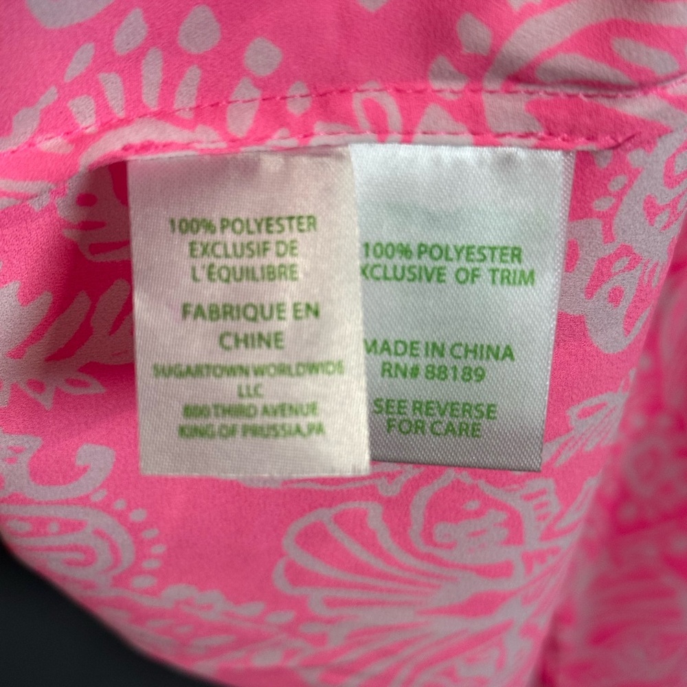Lilly Pulitzer Vibrant‎ Pink and White Marilina Tunic Top, Size XS- NWT - Picture 8 of 8